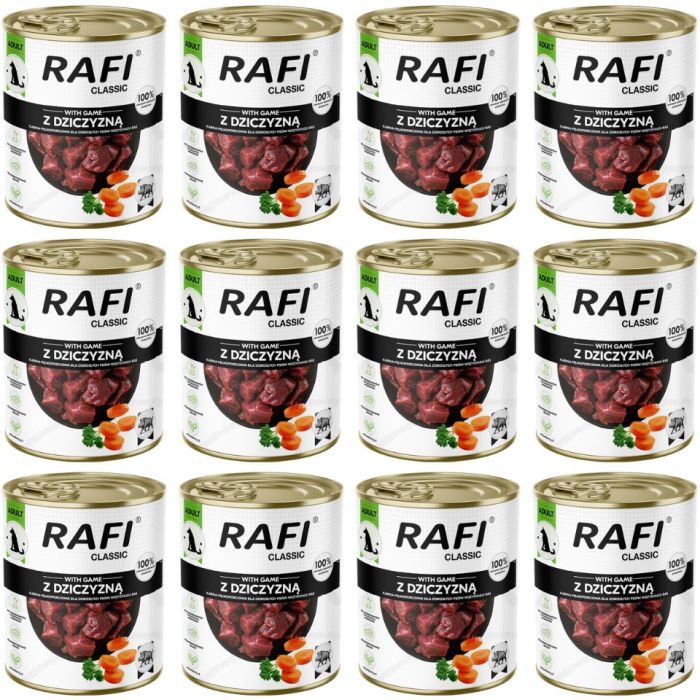 RAFI Classic z dziczyzną 12x800 g mokra karma dla psa