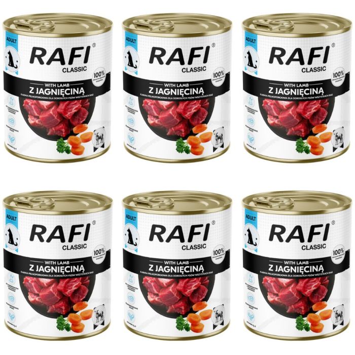 RAFI Classic z jagnięciną 6x800 g mokra karma dla psa