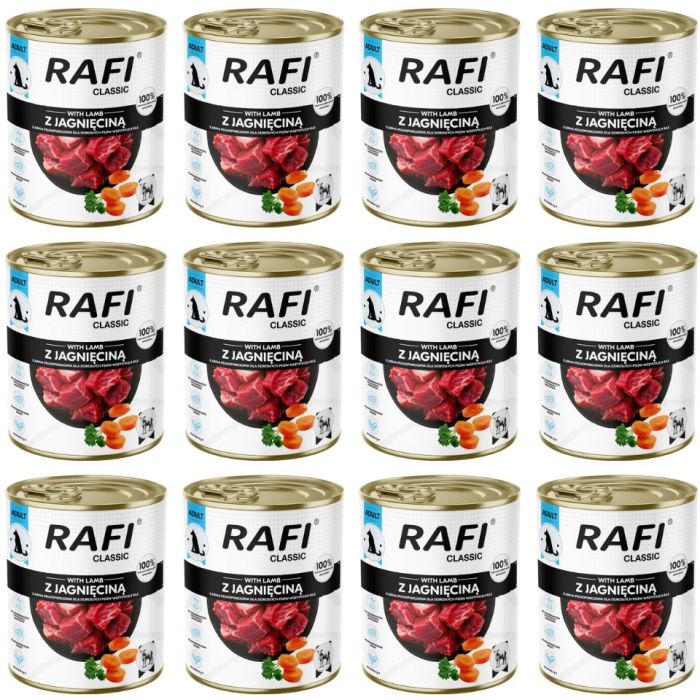 RAFI Classic z jagnięciną 12x800 g mokra karma dla psa