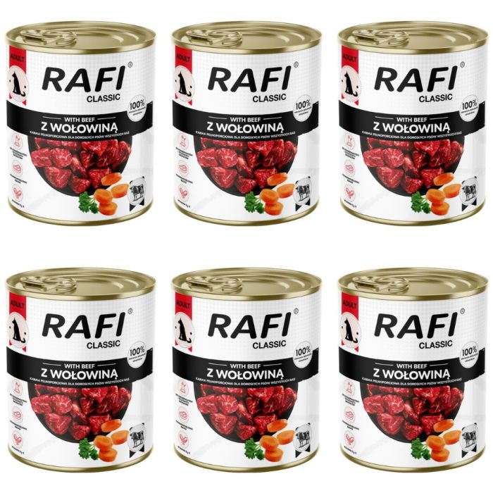 RAFI Classic z wołowiną 6x800 g mokra karma dla psa
