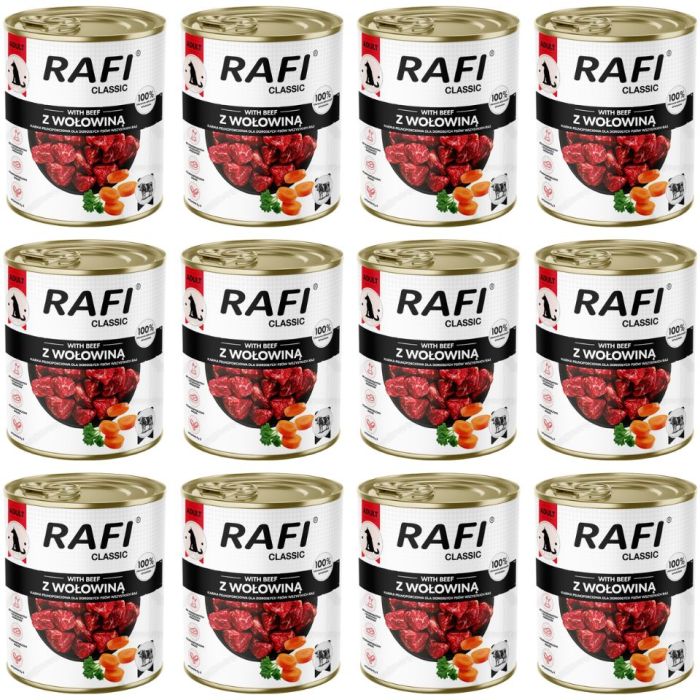 RAFI Classic z wołowiną 12x800 g mokra karma dla psa