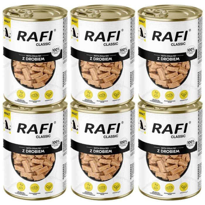 RAFI Classic Drób w sosie 6x1240 g mokra karma dla psów wszystkich ras