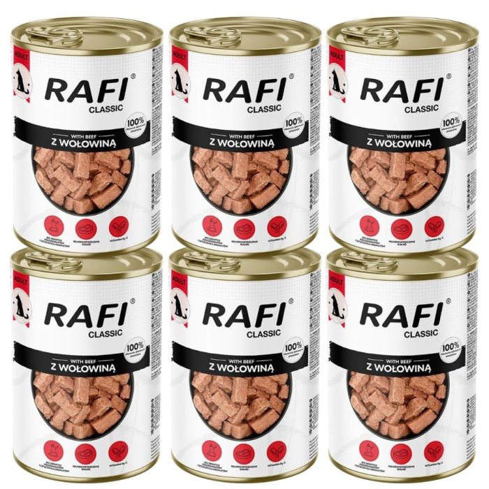 RAFI Classic Wołowina w sosie 6x1240 g mokra karma dla psów wszystkich ras
