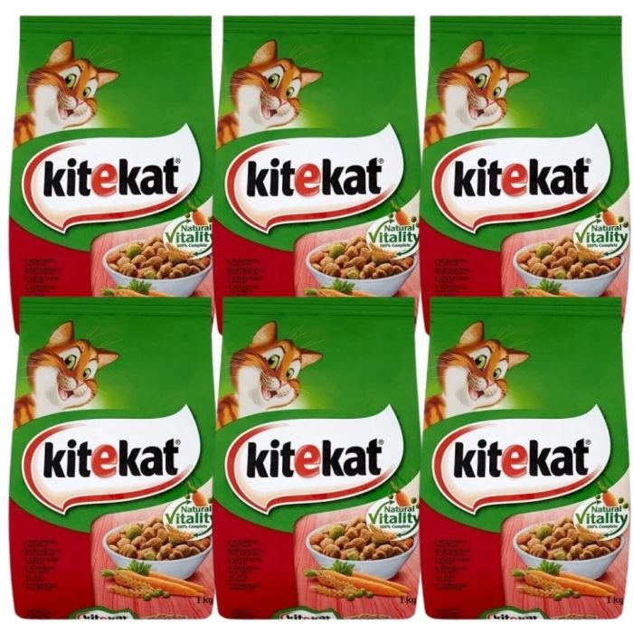 KITEKAT sucha karma dla kotów z wołowiną i warzywami 6x300g