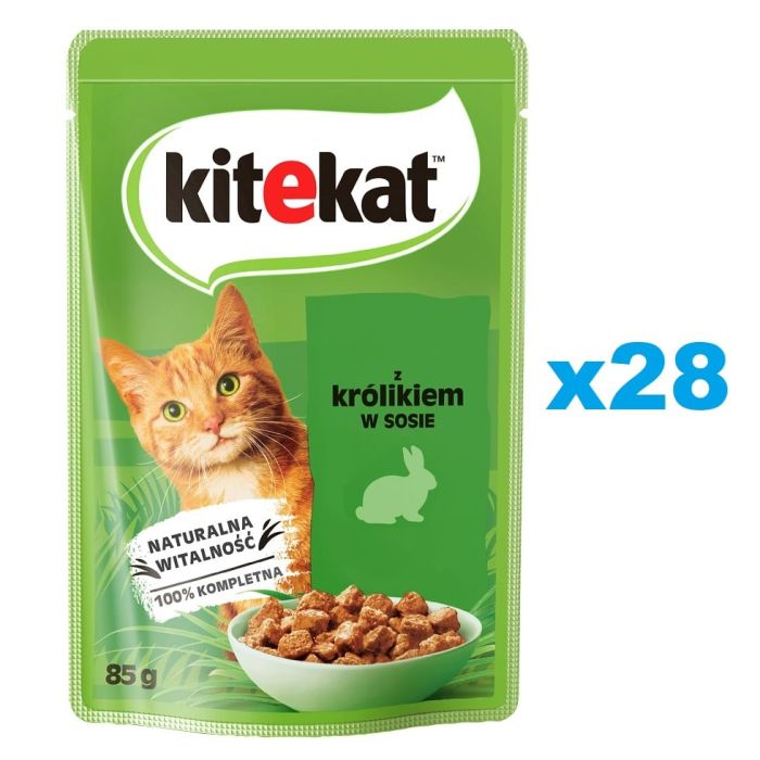 KITEKAT Królik w sosie 28x85 g dla dorosłych kotów