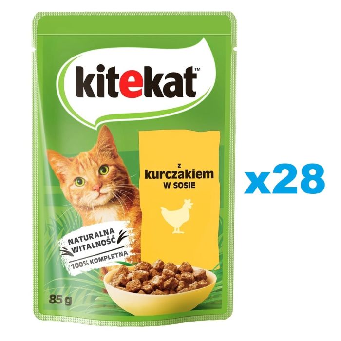 KITEKAT Kurczak w sosie 28x85 g dla dorosłych kotów
