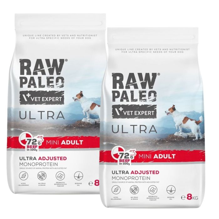 RAW PALEO Ultra Beef Mini Adult 2x8kg dla psów dorosłych ras małych wołowina