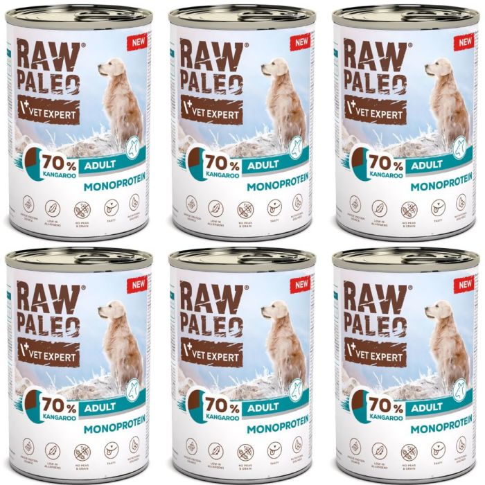 RAW PALEO Monoprotein Kangaroo Adult 6x400g z mięsem kangura, mokra karma dla psów