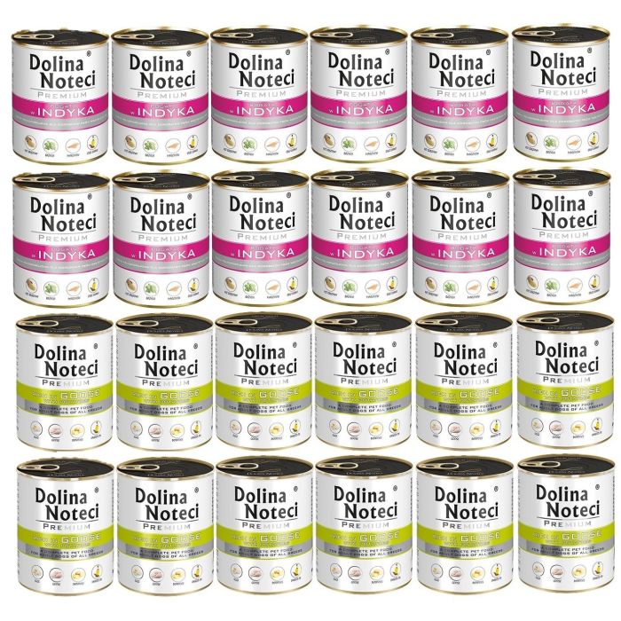 DOLINA NOTECI Mix smaków Premium Bogata w gęś z ziemniakami i indyka 24x800g