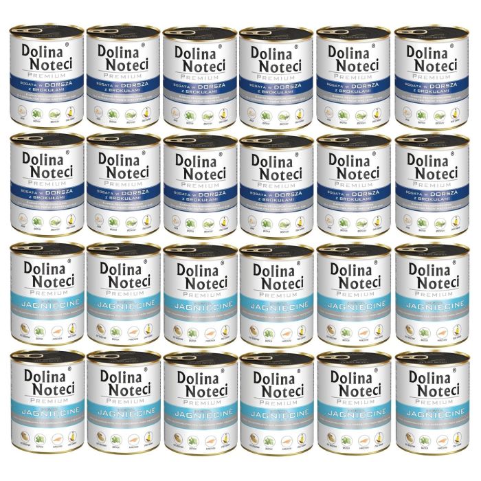 DOLINA NOTECI Mix smaków Premium Bogata w jagnięcinę i dorsza z brokułami 24x800g