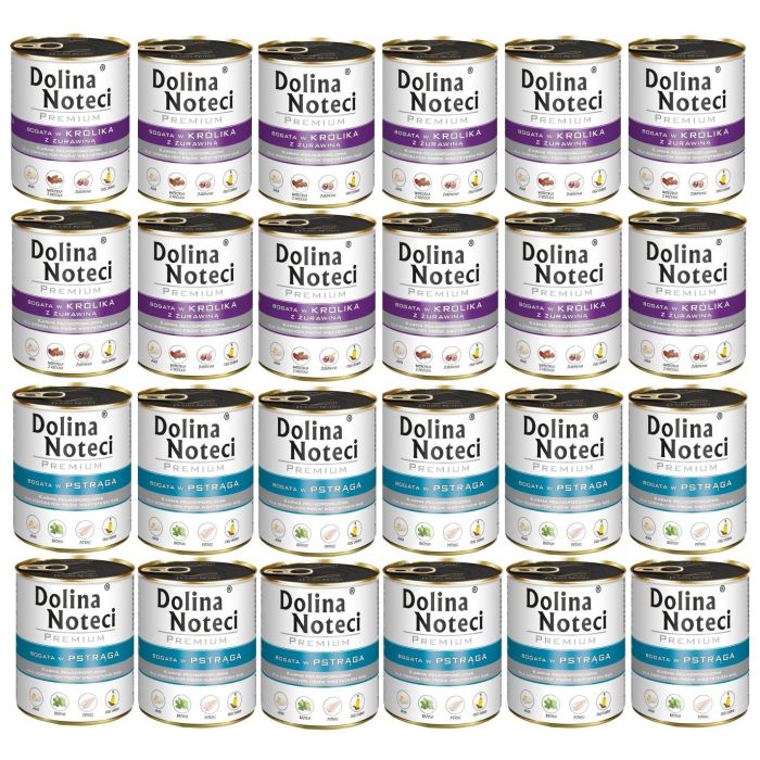 DOLINA NOTECI Mix smaków Premium Bogata w pstrąga i królika z żurawiną 24x800g