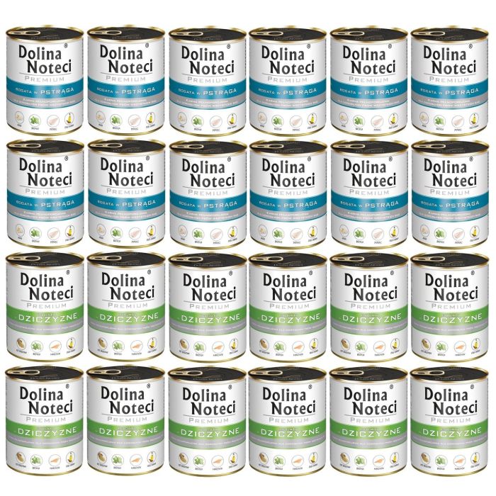 DOLINA NOTECI Mix smaków Premium Bogata w pstrąga i dziczyznę 24x800g