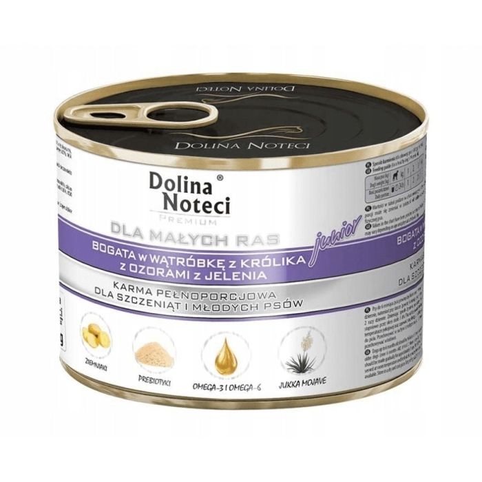DOLINA NOTECI Premium Junior Małe Rasy Wątróbka Królika I Ozorek Jelenia 12x185g