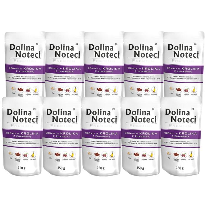 DOLINA NOTECI Premium Bogata W Królika Z Żurawiną 10x150g