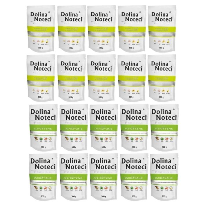 DOLINA NOTECI Premium Mix smaków Bogata w gęś z ziemniakami i kaczkę z dynią 20x500 g