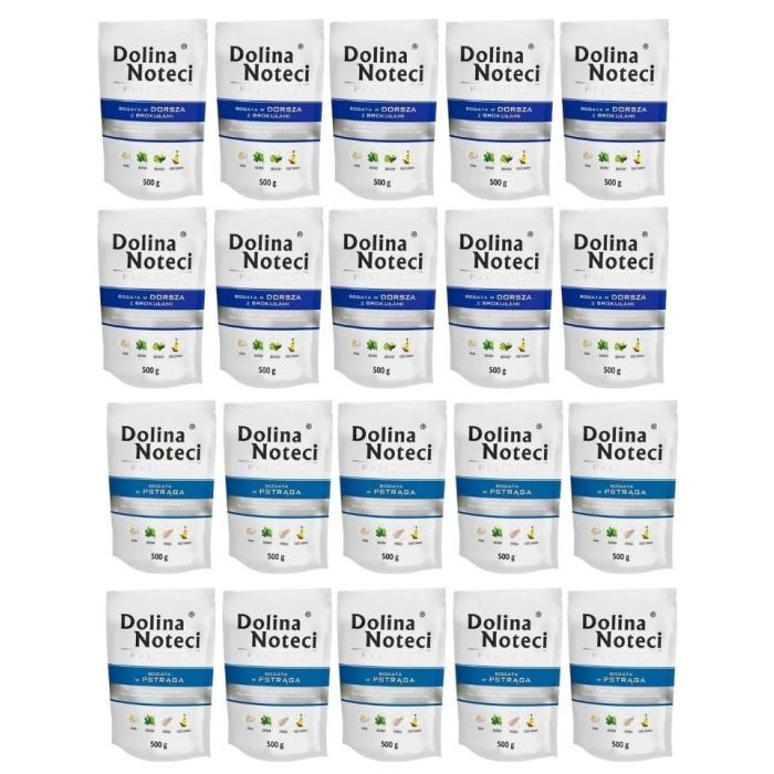 DOLINA NOTECI Premium Mix smaków Bogata w pstrąga i dorsza z brokułami 20x500 g