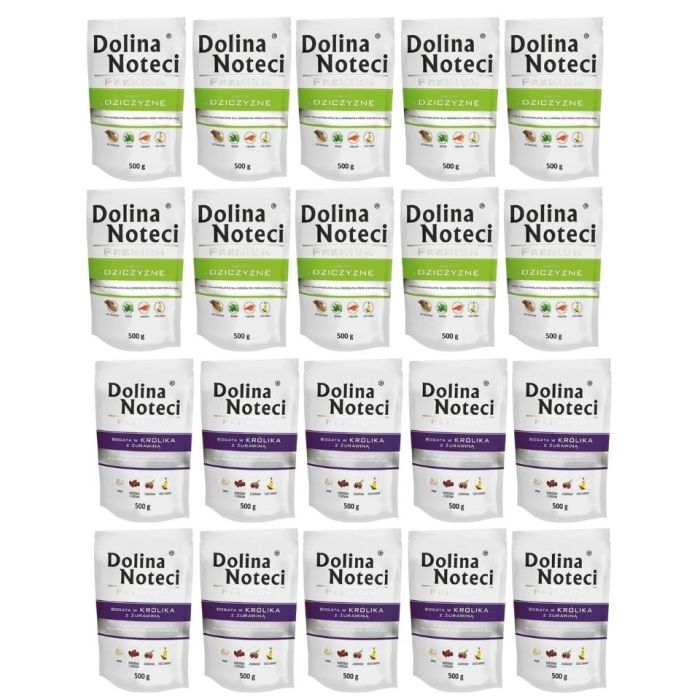 DOLINA NOTECI Premium Mix smaków Bogata w królika z żurawiną i dziczyznę 20x500 g