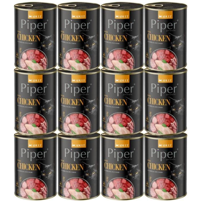 PIPER Animals Chicken 12x400 g z kurczakiem, mokra karma dla kotów