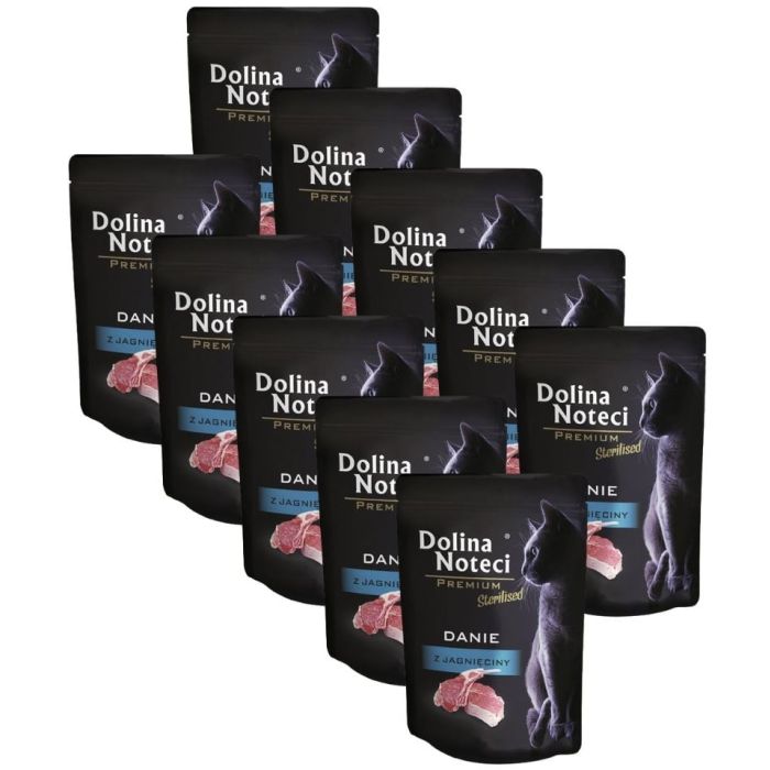 DOLINA NOTECI Premium Sterilised danie z jagnięciny 10x85 g mokra karma dla kota sterylizowanego