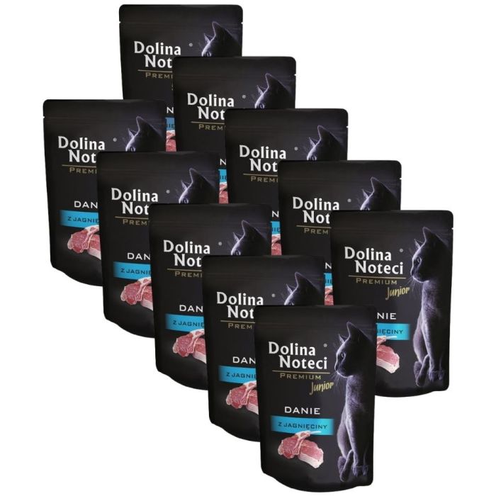 DOLINA NOTECI Premium Junior danie z jagnięciny 10x85 g mokra karma dla kociąt