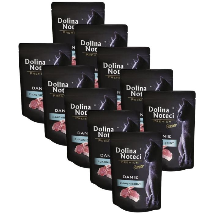 DOLINA NOTECI Premium Senior danie z jagnięciny 10x85 g mokra karma dla starszych kotów