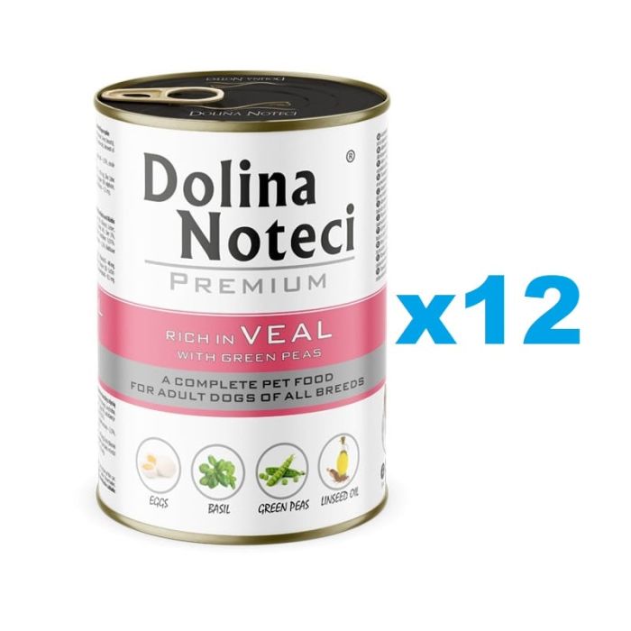 DOLINA NOTECI Premium Bogata w cielęcinę z zielonym groszkiem 12x400 g