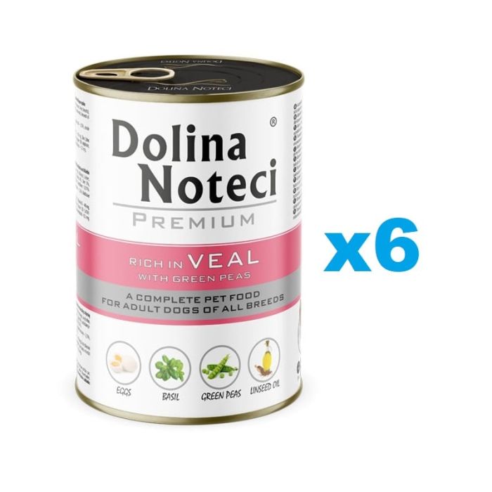 DOLINA NOTECI Premium Bogata w cielęcinę z zielonym groszkiem 6x400 g