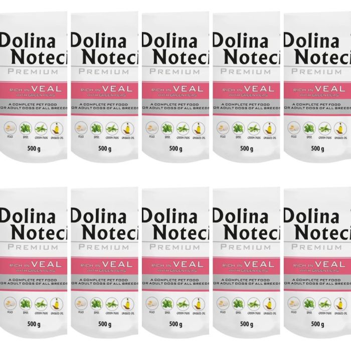 DOLINA NOTECI Premium Bogata w cielęcinę z zielonym groszkiem dla psów 10x500 g