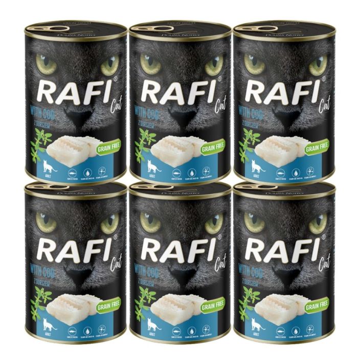 RAFI Cat Adult z dorszem 6x400 g mokra karma dla kotów