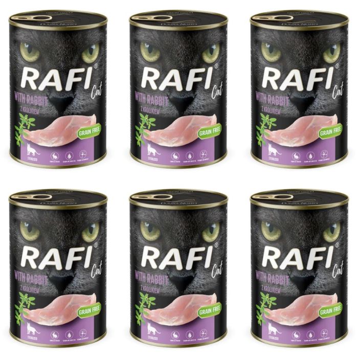RAFI Cat Adult z królikiem 6x400 g mokra karma dla kotów sterylizowanych