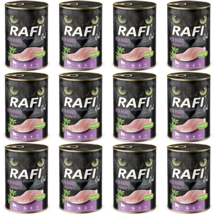 RAFI Cat Adult z królikiem 12x400 g mokra karma dla kotów sterylizowanych