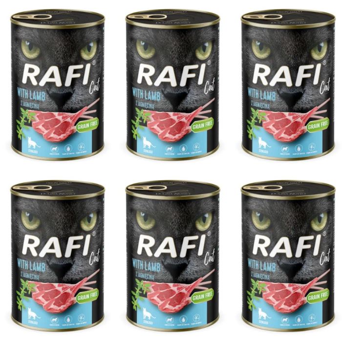 RAFI Cat Adult z jagnięciną 6x400 g mokra karma dla kotów sterylizowanych