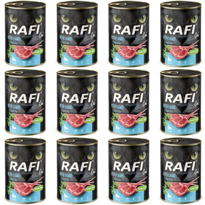 RAFI Cat Adult z jagnięciną 12x400 g mokra karma dla kotów sterylizowanych