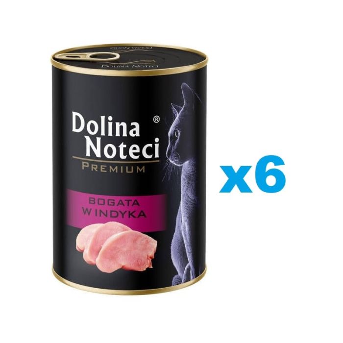 DOLINA NOTECI Premium Bogata w indyka dla kota 6x400 g