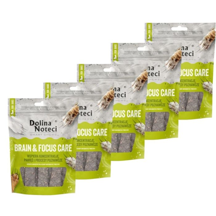 DOLINA NOTECI Smart Chews Brain and Focus Care 5x100g wsparcie funkcji poznawczych, suszone przysmaki dla psa