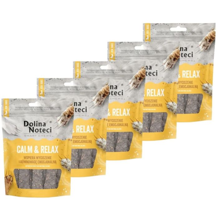 DOLINA NOTECI Smart Chews Calm and Relax 5x100g wsparcie w redukcji stresu, suszone przysmaki dla psa