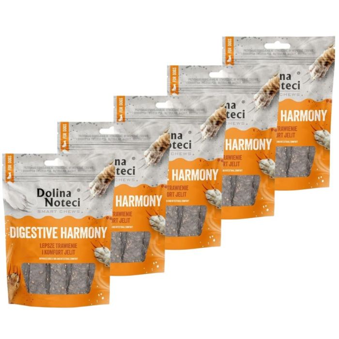DOLINA NOTECI Smart Chews Digestive Harmony 5x100g wsparcie trawienia, suszone przysmaki dla psa
