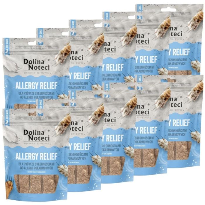 DOLINA NOTECI Smart Chews Allergy Relief 10x100g wsparcie przy alergiach pokarmowych, suszone przysmaki dla psa