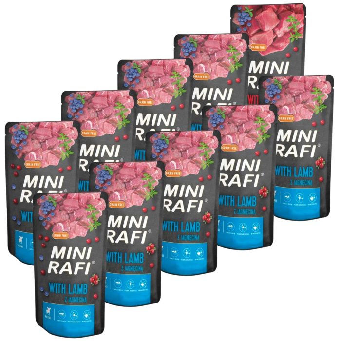 RAFI Mini z jagnięciną 10x150 g mokra karma dla psów małych ras