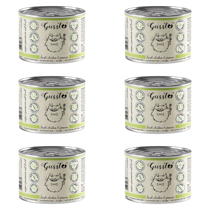 GUSSTO Cat Fresh Chicken Prawns mokra karma dla kotów kurczak z krewetkami 6x200 g