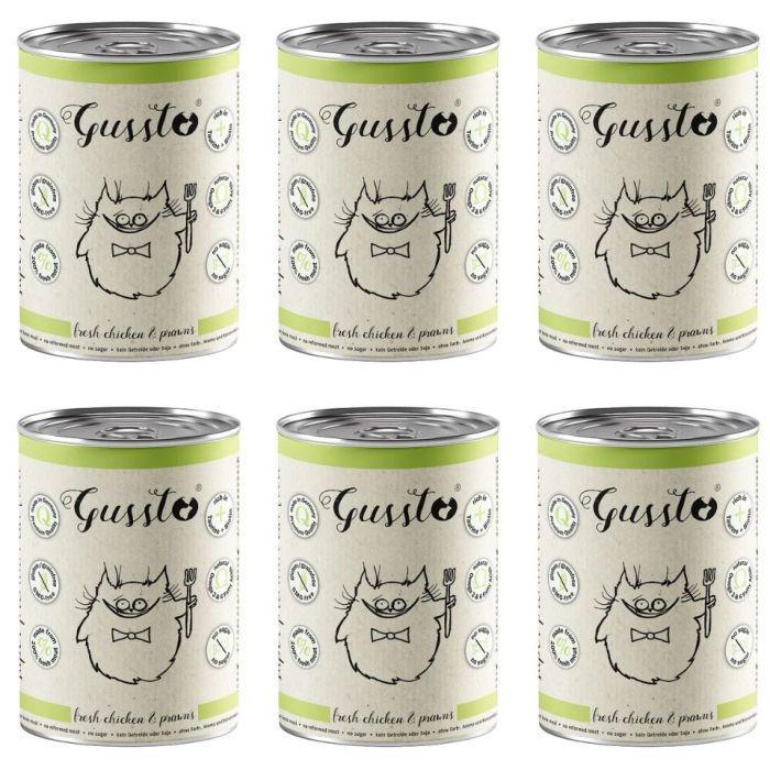 GUSSTO Cat Fresh Chicken Prawns mokra karma dla kotów kurczak z krewetkami 6x400 g