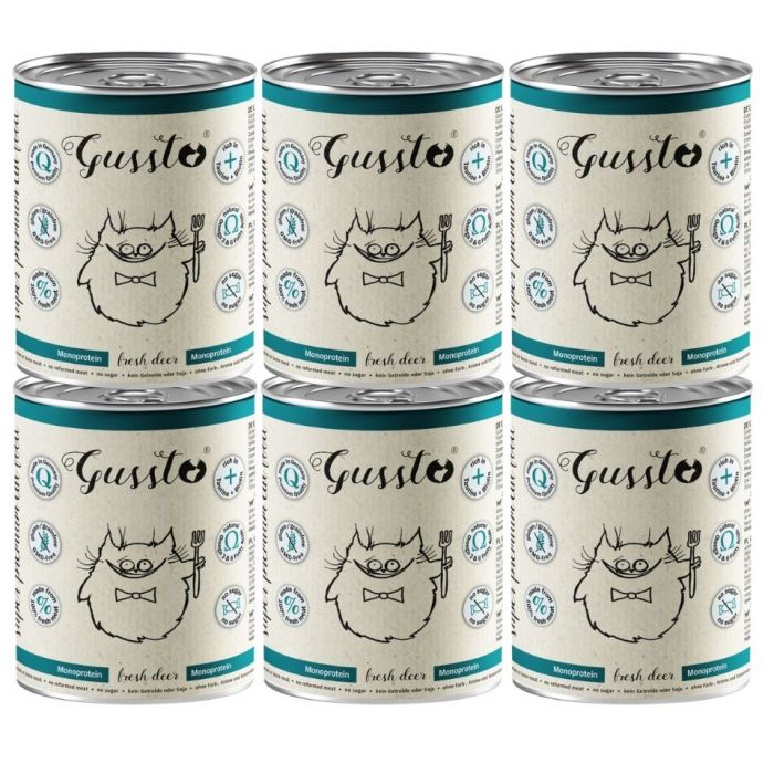 GUSSTO Fresh Deer 6x400 g świeży jeleń, monoproteinowa mokra karma dla kotów