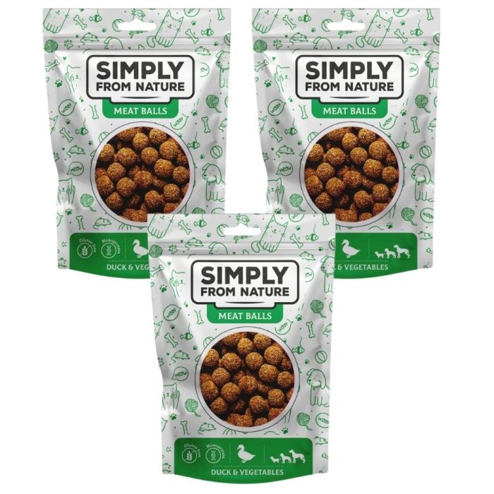 SIMPLY FROM NATURE Meat Balls Kulki z kaczką i warzywami dla psów 3x80 g