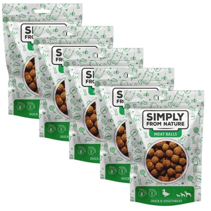 SIMPLY FROM NATURE Meat Balls Kulki z kaczką i warzywami dla psów 5x80 g