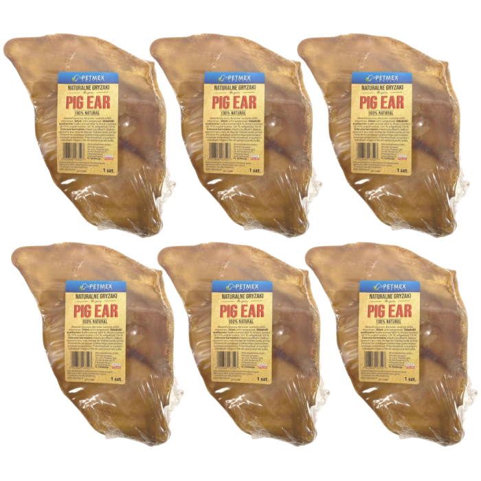 PETMEX Ucho wieprzowe 6 szt. naturalny gryzak dla psa