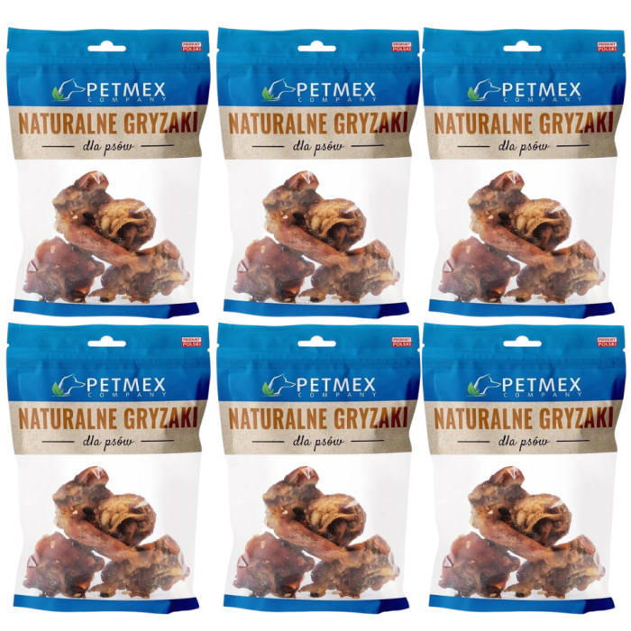 PETMEX Ucho wieprzowe środkowe 6x100g naturalny gryzak dla psa