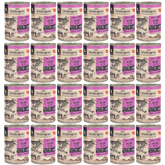 WIEJSKA ZAGRODA Mięsna uczta mokra karma dla szczeniąt 24x400 g