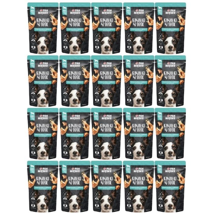 PAN MIĘSKO Kawałki w sosie Wieprzowina z dzikiem mokra karma dla psów 20x150 g