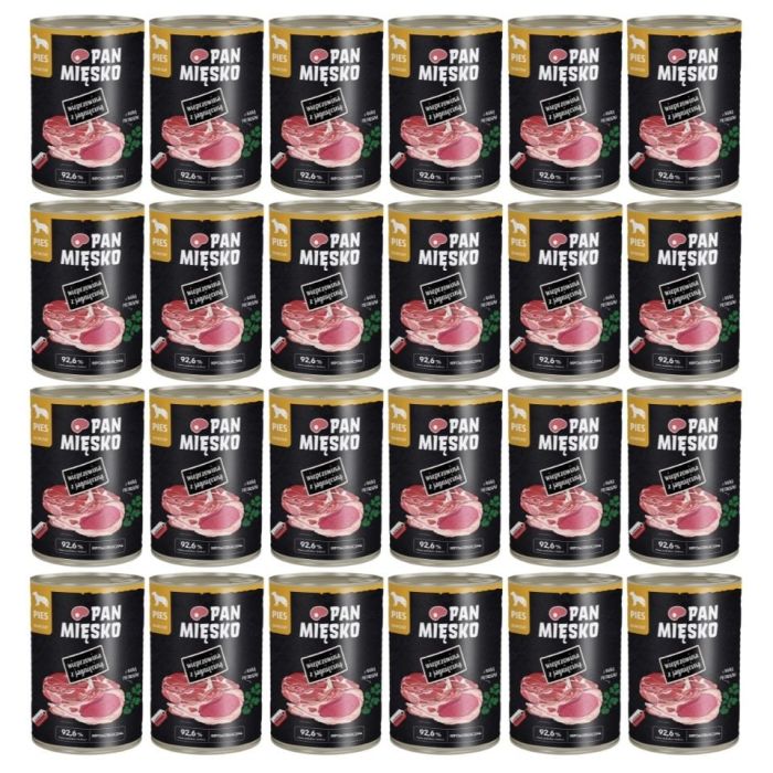 PAN MIĘSKO Wieprzowina z jagnięciną mokra karma dla psów 24x400 g