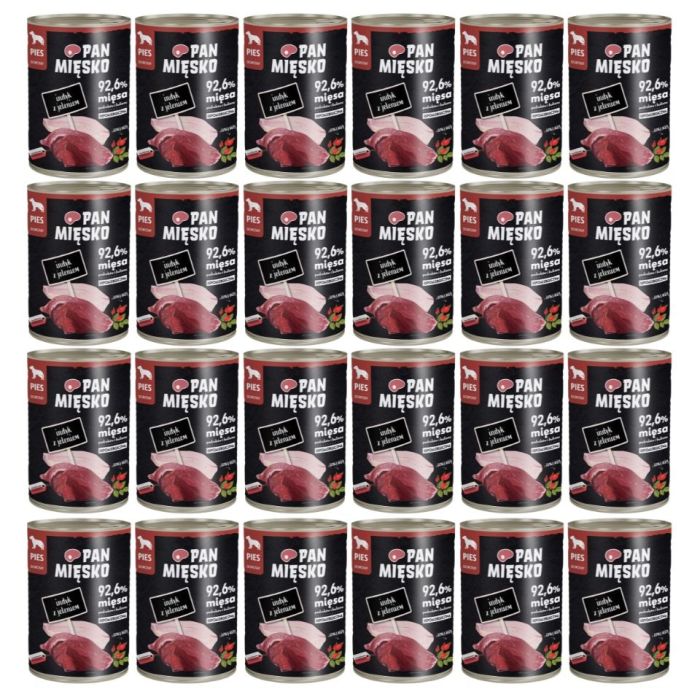 PAN MIĘSKO Indyk z jeleniem mokra karma dla psów 24x400 g